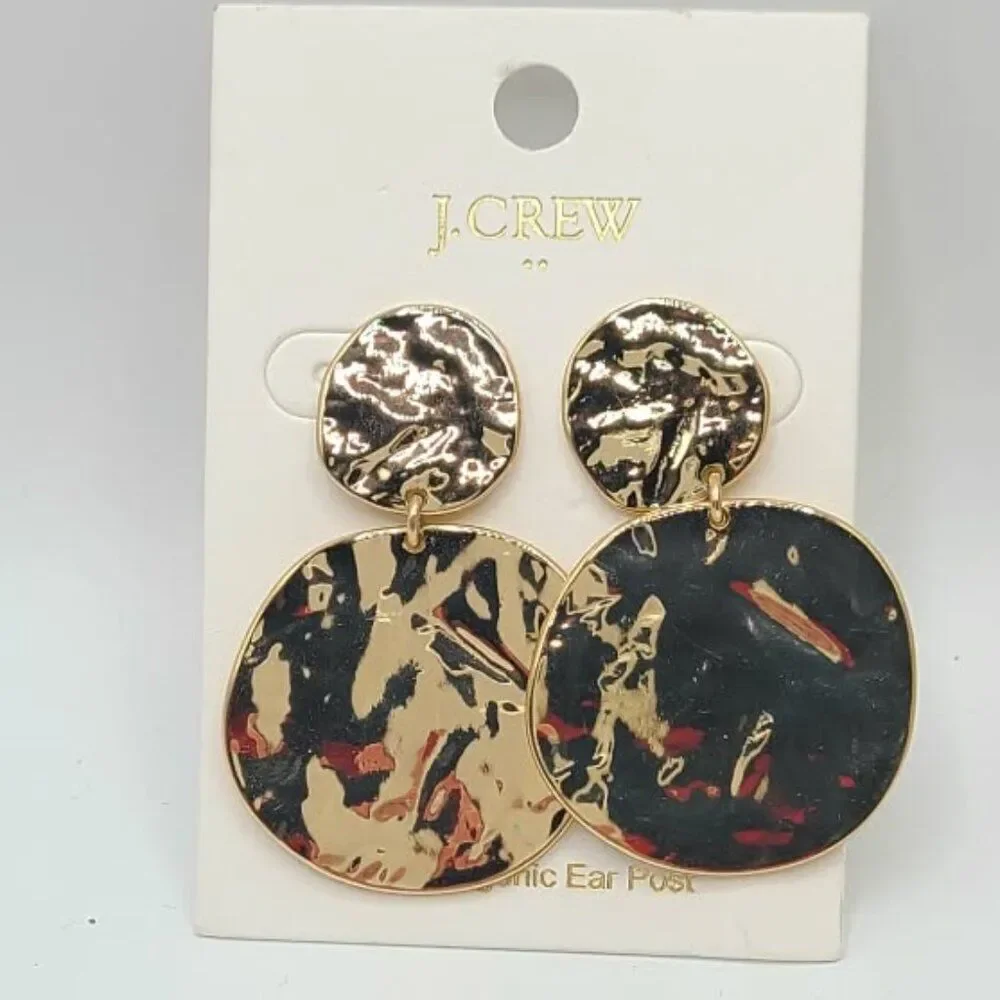 J Crew Factory Hammered Statement Earrings NWT! NEW!